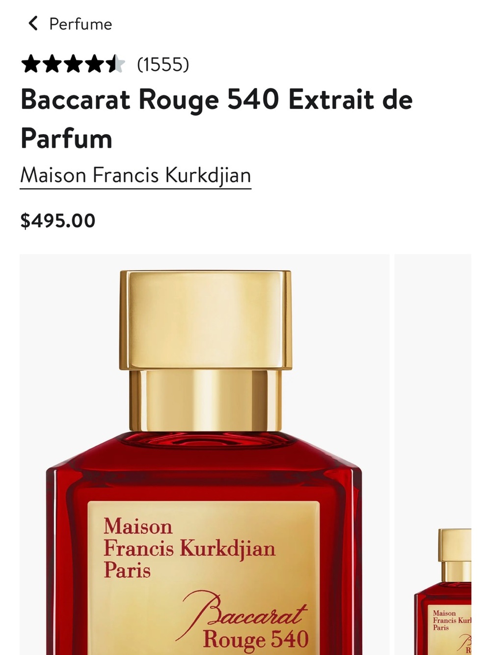 Maison Francis Kurkdjian Baccarat Rouge 540 Red and Gold Bottle 2.4 oz